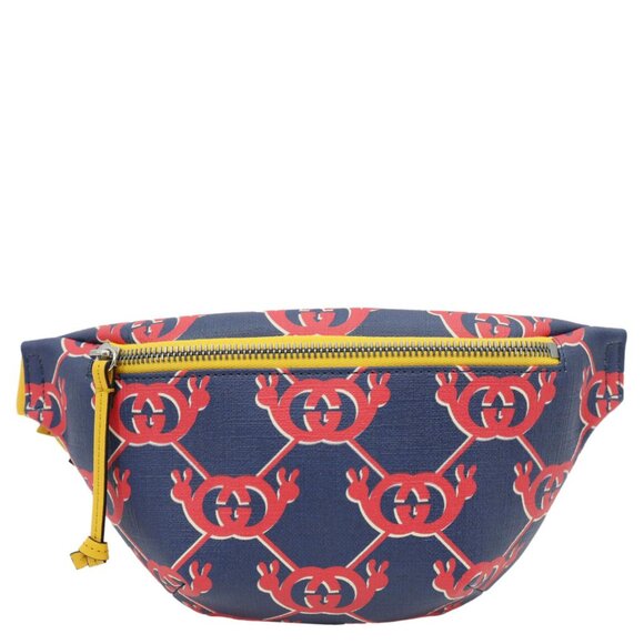 Gucci  Children's Interlocking G Snail Print Canvas Bumbag Blue - Picture 4 of 14